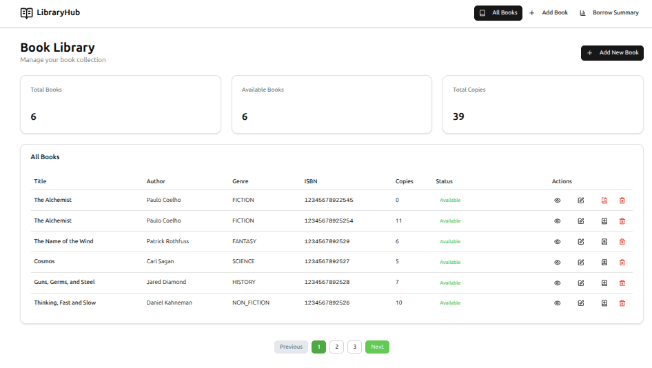 Minimal Library Management System